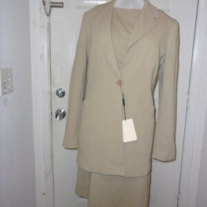 NWT EMPORIO ARMANI TAUPE 2 PIECE WOOL DRESS SUIT 40 ITALY (USA 4)